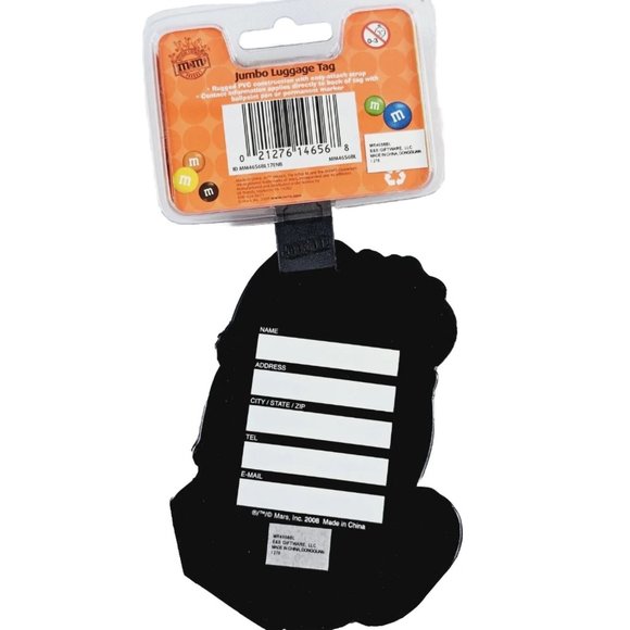 M&M's Jumbo Luggage Tag Blue NYC Fiji Hawaii Name Tag Suitcase Bag Accessory NWT - Picture 3 of 5